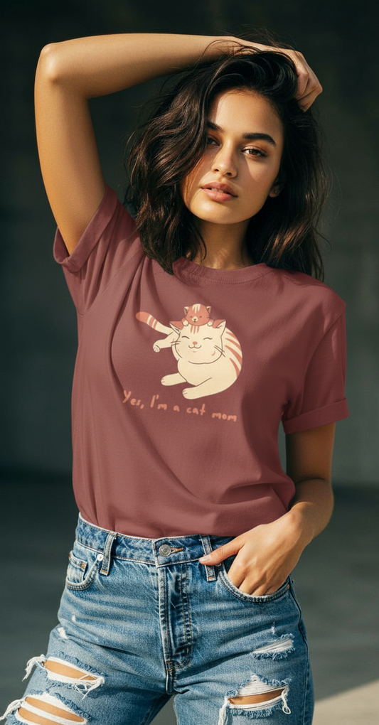 Cat Mom Unisex Classic Crew T-Shirt